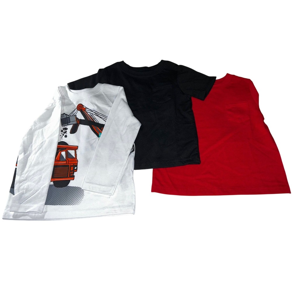 Garanimals Boys 3 Piece T-Shirt Set 18 Months Construction Long Short Sleeve New